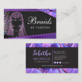 Glitter Glam Abstract Modern Hair Braiding Salon Visitekaartje (Voorkant / Achterkant)