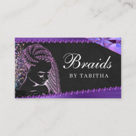 Glitter Glam Abstract Modern Hair Braiding Salon Visitekaartje