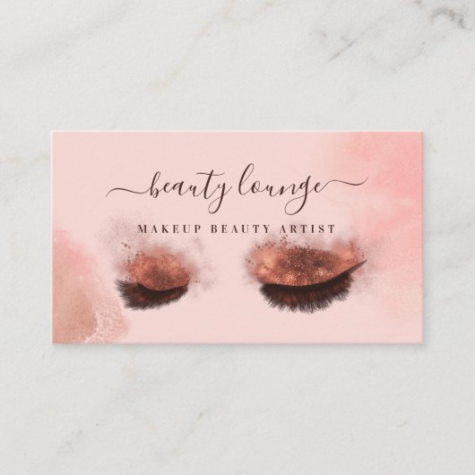 Glitter Glam Beauty Makeup Artist Eyelashes & Lips Visitekaartje (Voorkant)