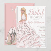 Glitter Glam Blonde Bride Vrijgezellenfeest Kaart (Voorkant / Achterkant)