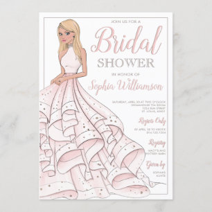 Glitter Glam Blonde Bride Vrijgezellenfeest Kaart