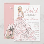 Glitter Glam Blonde Bruid Vrijgezellenfeest Kaart (Voorkant / Achterkant)