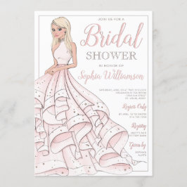 Glitter Glam Blonde Bruid Vrijgezellenfeest Kaart