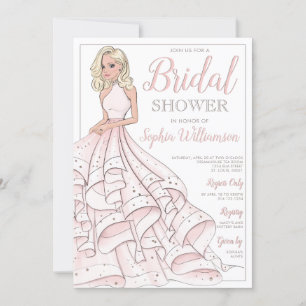 Glitter Glam Blonde Bruid Vrijgezellenfeest Kaart