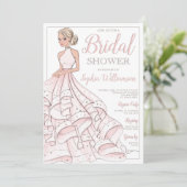 Glitter Glam Blonde Bruid Vrijgezellenfeest Kaart (Staand voorkant)