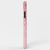 Glitter Glam Blush Pink Girly Modern Monogram Naam Case-Mate iPhone Case (Achterkant/rechts)