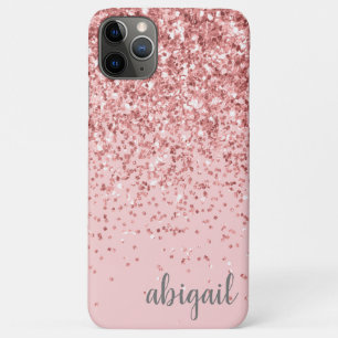 Glitter Glam Blush Pink Girly Moderne Monogram Naa Case-Mate iPhone Case