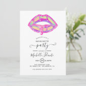 Glitter Glam Chic Bachelorette Party Invitation Kaart (Staand voorkant)