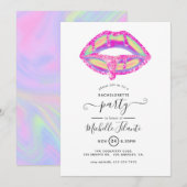 Glitter Glam Chic Bachelorette Party Invitation Kaart (Voorkant / Achterkant)
