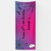 Glitter Glam Cute Ghost Spider Halloween Birthday Spandoek (Verticaal)