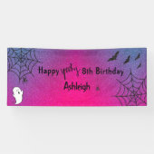 Glitter Glam Cute Ghost Spider Halloween Birthday Spandoek (Horizontaal)