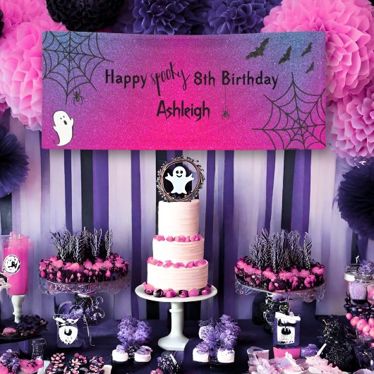 Glitter Glam Cute Ghost Spider Halloween Birthday Spandoek