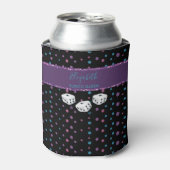 Glitter Glam Girly Dice Monogram Bunco Koelbox Blikjeskoeler (Blikje Voorkant)