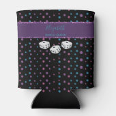 Glitter Glam Girly Dice Monogram Bunco Koelbox Blikjeskoeler (Achterkant)