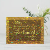 Glitter Glam is mijn Bridesmaid Kaart (Staand voorkant)