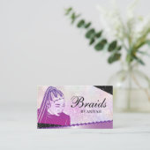 Glitter Glam Modern Hair Braiding Salon Visitekaartje (Staand voorkant)