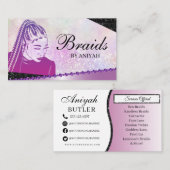Glitter Glam Modern Hair Braiding Salon Visitekaartje (Voorkant / Achterkant)