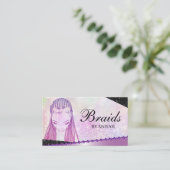 Glitter Glam Modern Hair Braiding Salon Visitekaartje (Staand voorkant)