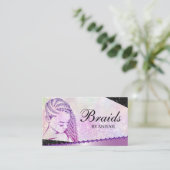 Glitter Glam Modern Hair Braiding Salon Visitekaartje (Staand voorkant)
