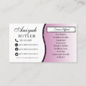 Glitter Glam Modern Hair Braiding Salon Visitekaartje (Achterkant)