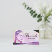 Glitter Glam Modern Hair Braiding Salon Visitekaartje (Staand voorkant)