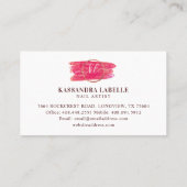 Glitter Glam Nail Art Manicure Salon Loyalty Visitekaartje (Achterkant)