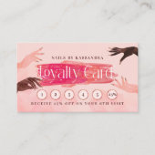 Glitter Glam Nail Art Manicure Salon Loyalty Visitekaartje (Voorkant)