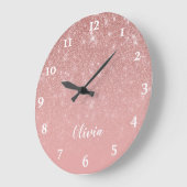 Glitter Glam Ombre, speciaal Roos voor meisjes Grote Klok (Hoek)