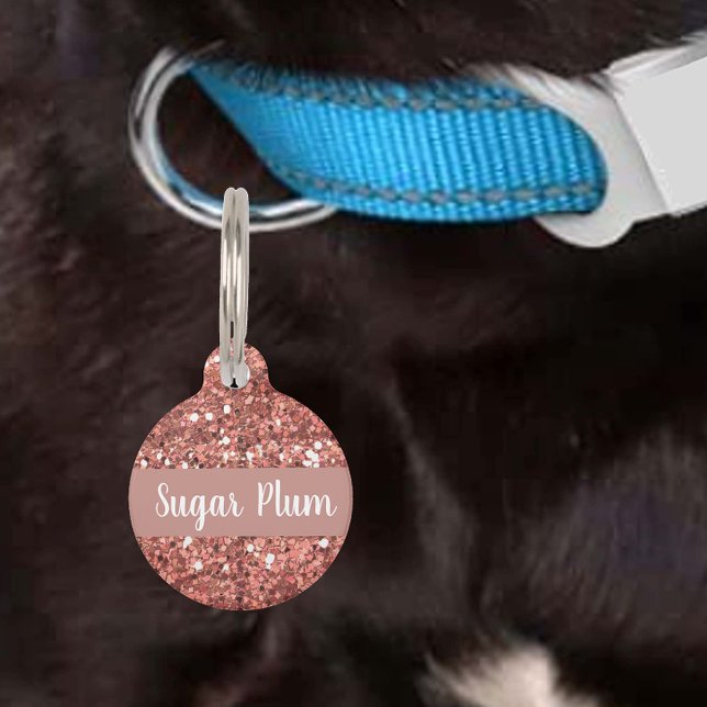  Glitter Glam Pet Dog Cat Lost ID Roos Gold Huisdierpenning (Creator heeft geüpload)