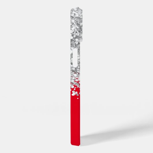 Glitter Glam, rood en zilver Case-Mate iPhone Case (Achterkant / Rechts)