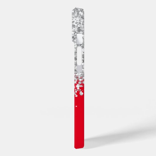 Glitter Glam, rood en zilver Case-Mate iPhone Case (Achterkant / Links)