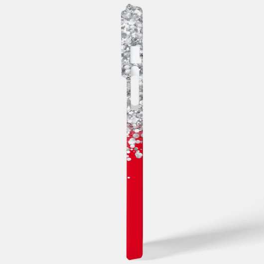 Glitter Glam, rood en zilver Case-Mate iPhone Case (Achterkant / Links)
