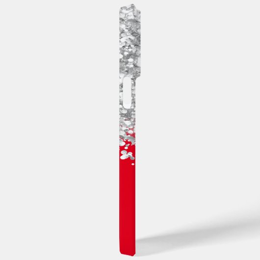 Glitter Glam, rood en zilver Case-Mate iPhone Case (Achterkant / Rechts)