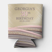 Glitter Glam Roos Goud Verjaardag Blikjeskoeler (Voorkant)