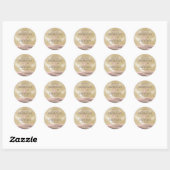 Glitter Glam Roos Goud Verjaardag Ronde Sticker (Vel)