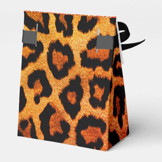 Glitter Glam Sinaasappel Leopard gepersonaliseerd Bedankdoosjes (Achterkant)