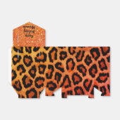 Glitter Glam Sinaasappel Leopard gepersonaliseerd Bedankdoosjes (Uitgevouwen)