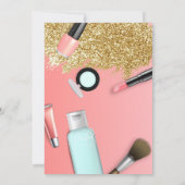 Glitter Glam Spa Party Invitation of Pamper Party Kaart (Achterkant)