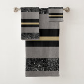 Glitter Glam Stripes #1 (Faux Glitter) Bad Handdoek (Insitu)