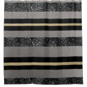 Glitter Glam Stripes #1 (Faux Glitter) Douchegordijn (Voorkant)