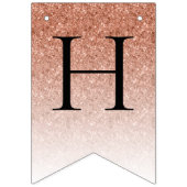 Glitter Glam Sweet 16 Roos Gouden Glitter Verjaard Vlaggetjes (Tweede vlag)