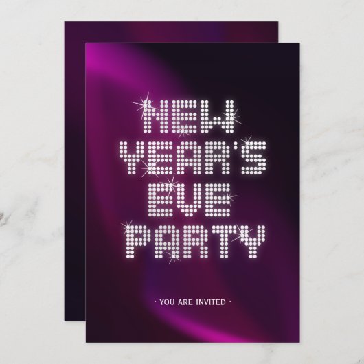 Glitter Glam - Uitnodiging voor Eve-feest (Voorkant / Achterkant)