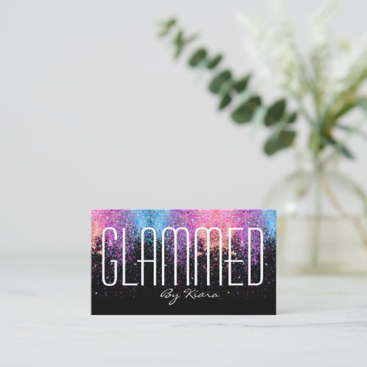 Glitter Glam Visitekaartjes (Staand voorkant)