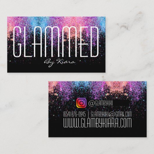 Glitter Glam Visitekaartjes (Voorkant / Achterkant)