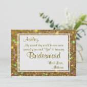 Glitter Glam zal je mijn Bridesmaid zijn Kaart (Staand voorkant)