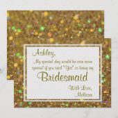 Glitter Glam zal je mijn Bridesmaid zijn Kaart (Voorkant / Achterkant)