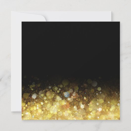 Glitter Glam Zwart en Gouden Bruiloft Save The Dat Kaart (Achterkant)