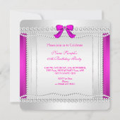 Glitter Glamor Hot Pink High Heels Party Kaart (Achterkant)