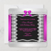 Glitter Glamor Hot Pink Pearls Black Kaart (Achterkant)