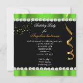 Glitter Glamor Night Lime Green Gold Black Kaart (Achterkant)